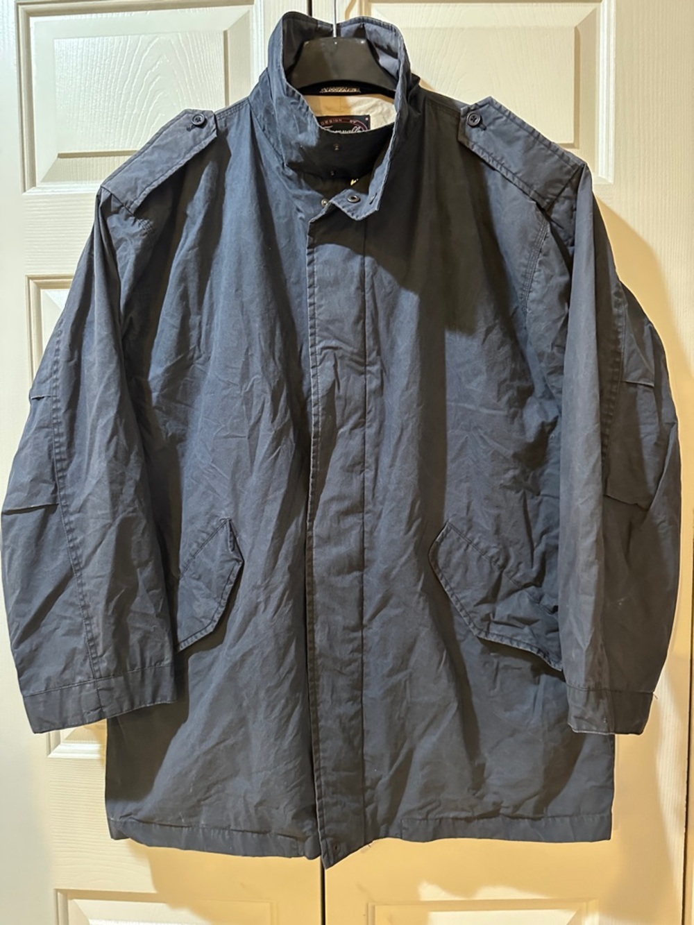 Men's Dark Gray Blue Field Jacket Size Large Flaw